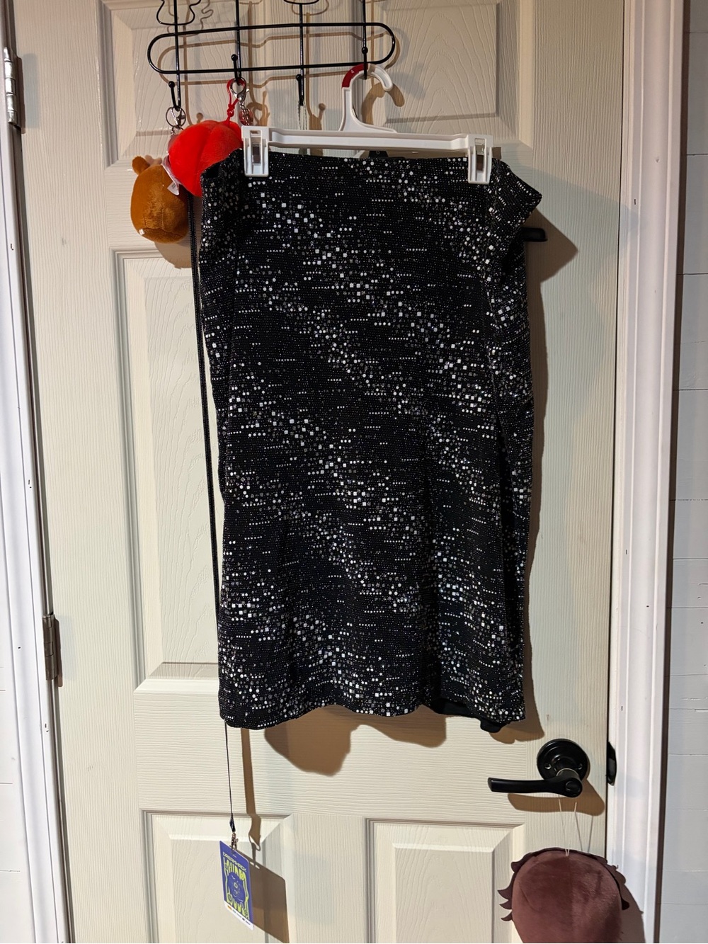 Ashley Stewart Black Sequin Pencil Skirt